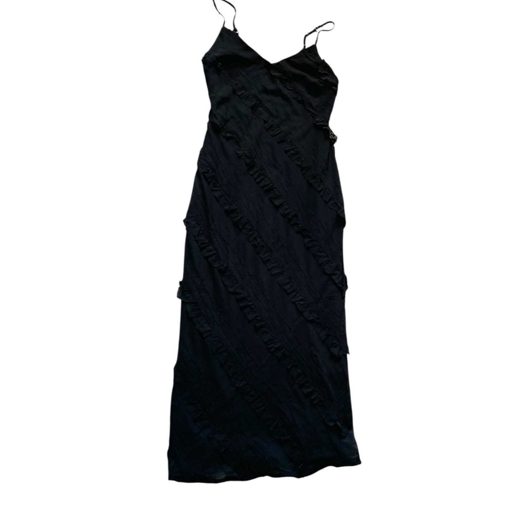 Princess Polly Lars Maxi Dress Womens 4 Black Ruffle Tiered Whimsigoth Grunge